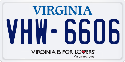 VA license plate VHW6606