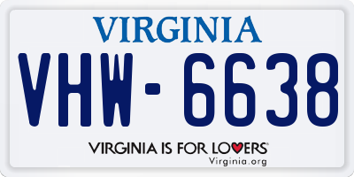 VA license plate VHW6638