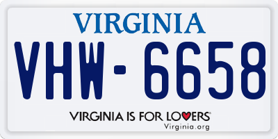 VA license plate VHW6658
