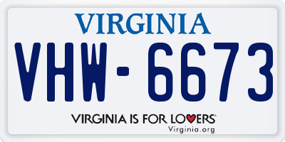 VA license plate VHW6673