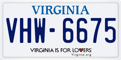 VA license plate VHW6675