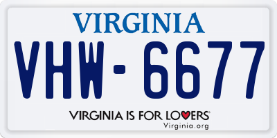 VA license plate VHW6677