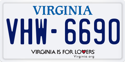 VA license plate VHW6690