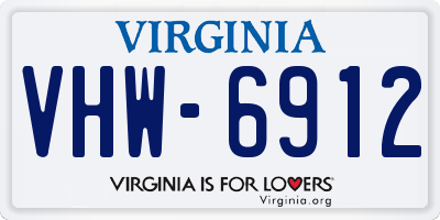 VA license plate VHW6912