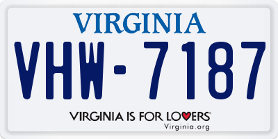 VA license plate VHW7187