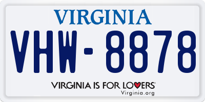 VA license plate VHW8878