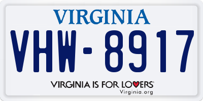 VA license plate VHW8917