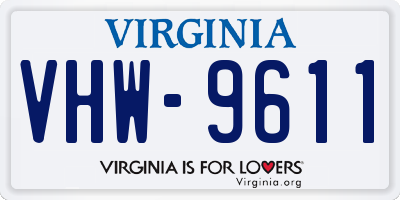 VA license plate VHW9611
