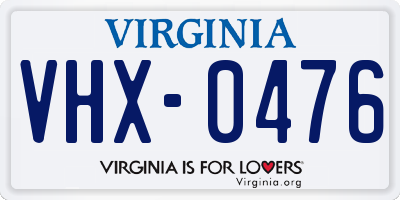 VA license plate VHX0476