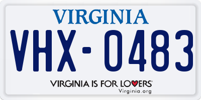 VA license plate VHX0483