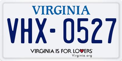 VA license plate VHX0527