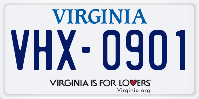 VA license plate VHX0901