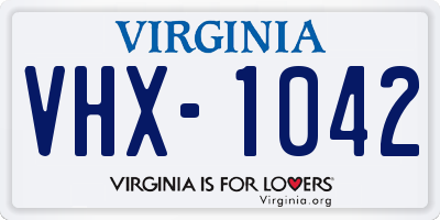 VA license plate VHX1042