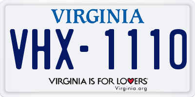 VA license plate VHX1110