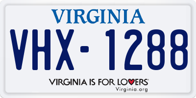 VA license plate VHX1288