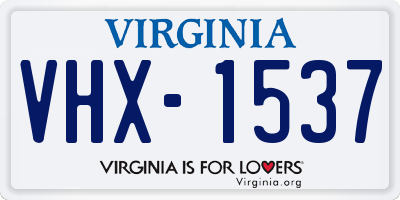 VA license plate VHX1537