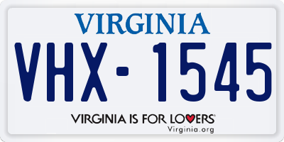VA license plate VHX1545