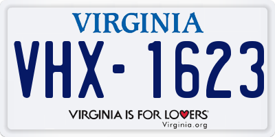 VA license plate VHX1623