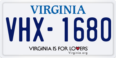 VA license plate VHX1680