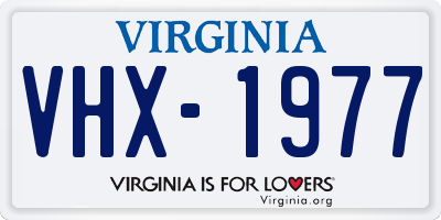 VA license plate VHX1977