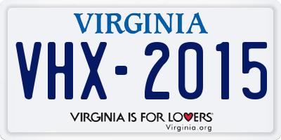 VA license plate VHX2015