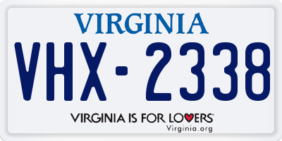VA license plate VHX2338