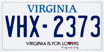 VA license plate VHX2373