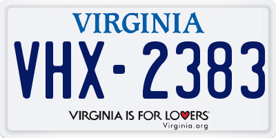 VA license plate VHX2383