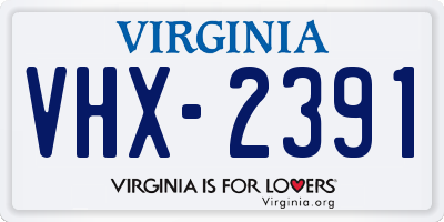 VA license plate VHX2391