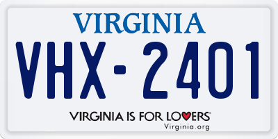 VA license plate VHX2401