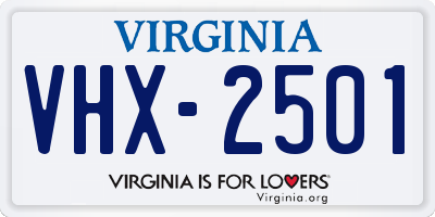 VA license plate VHX2501