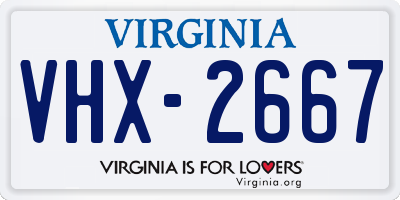 VA license plate VHX2667