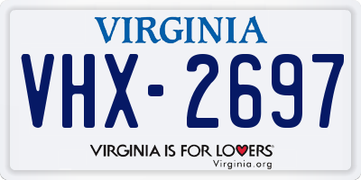 VA license plate VHX2697