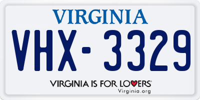 VA license plate VHX3329