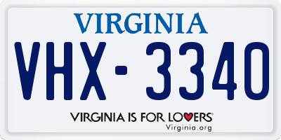 VA license plate VHX3340