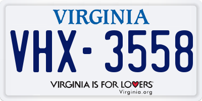 VA license plate VHX3558