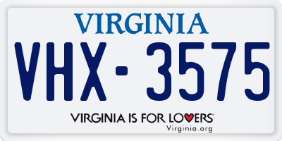 VA license plate VHX3575