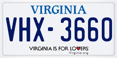 VA license plate VHX3660
