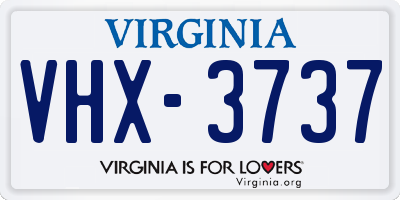 VA license plate VHX3737