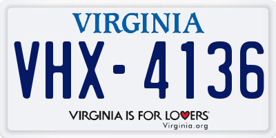 VA license plate VHX4136