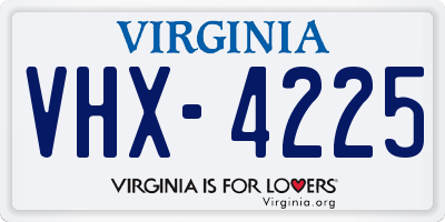 VA license plate VHX4225