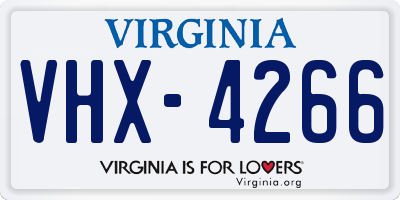VA license plate VHX4266