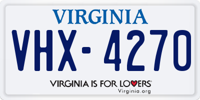 VA license plate VHX4270