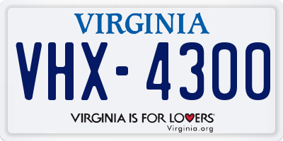 VA license plate VHX4300