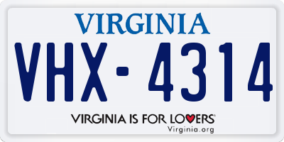 VA license plate VHX4314