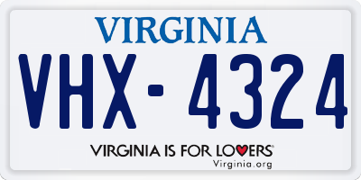 VA license plate VHX4324