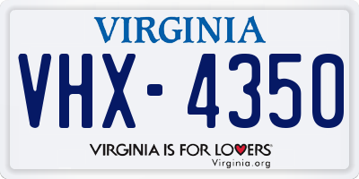 VA license plate VHX4350