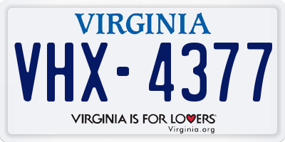 VA license plate VHX4377