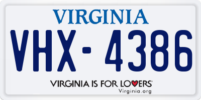 VA license plate VHX4386