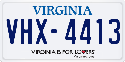 VA license plate VHX4413